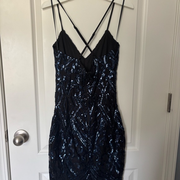 Womens Black and Navy Homecoming Dress - Picture 2 of 3